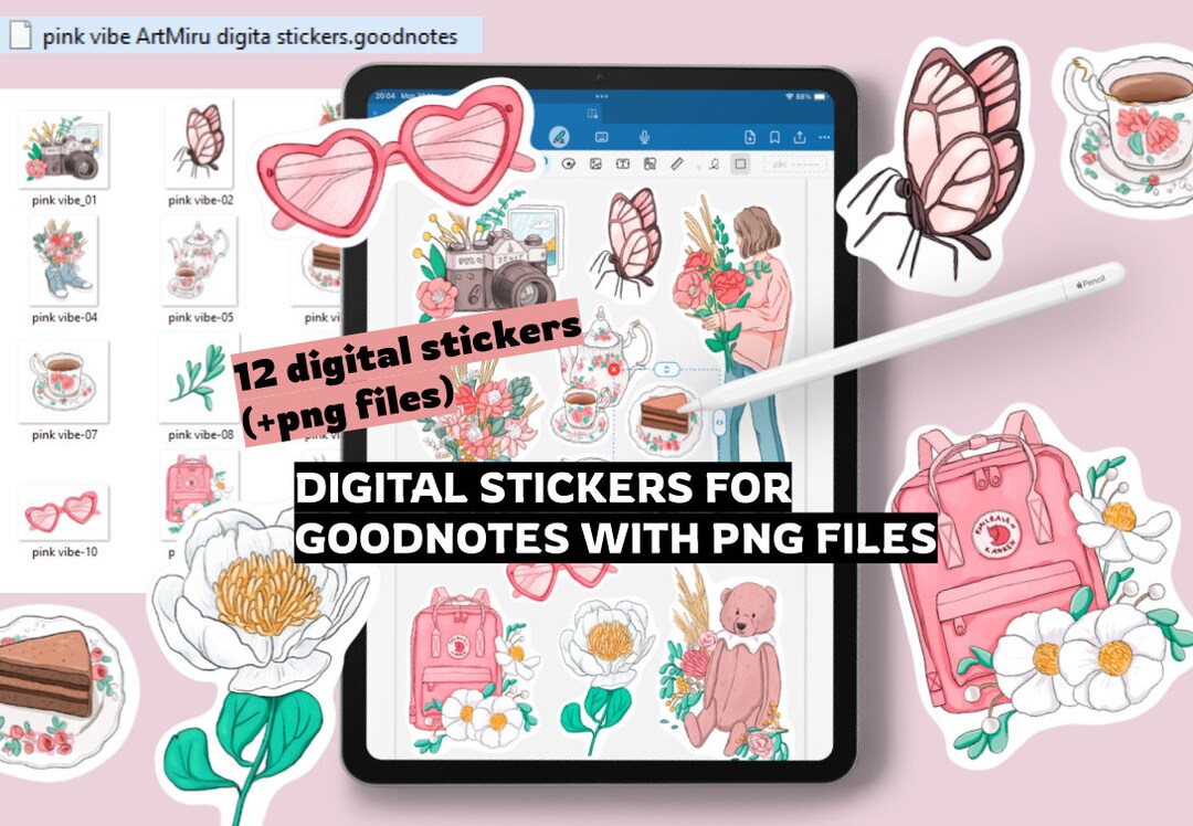 Goodnotes Stickers, PNG Files, Digital Stickers, Planner Stickers ...