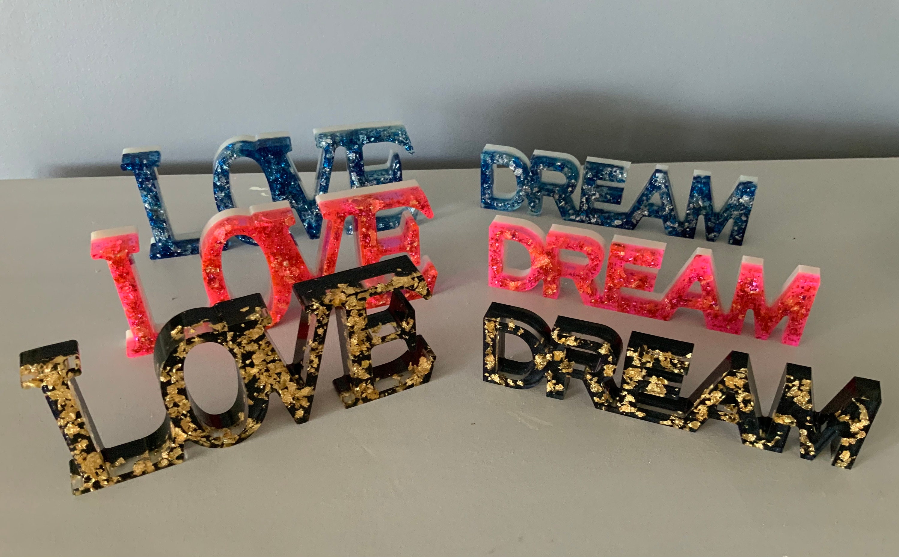 Mot Déco en Résine Époxy