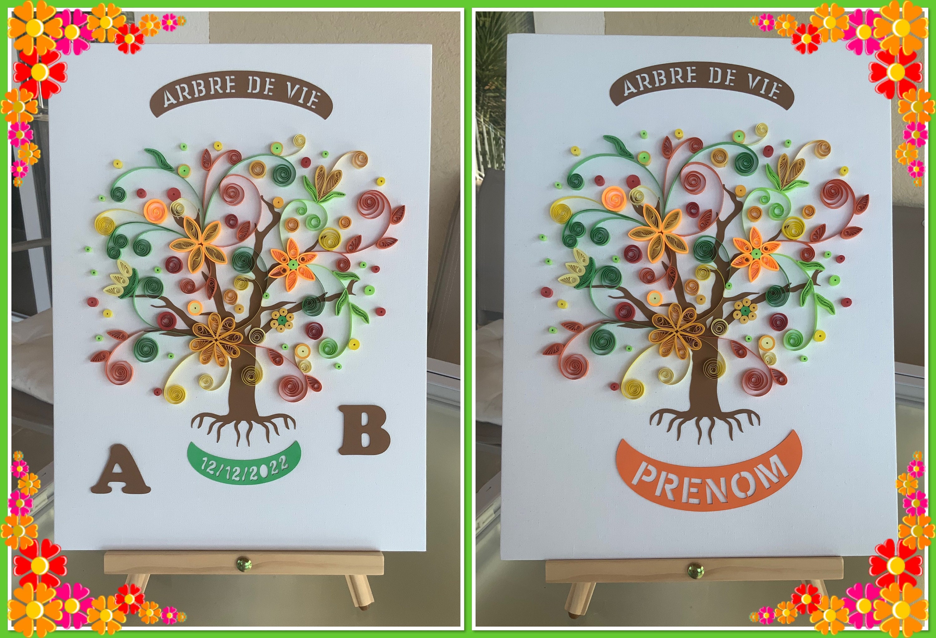 Tableau Quilling Personnalisé. Nouveau