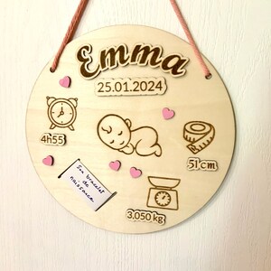 Plaque de naissance personnalisée