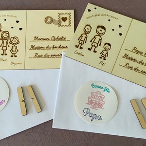 Carte fête des mères/pères en bois
