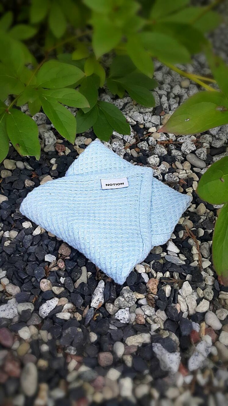 Light Blue Wash Linen Bath Towel, Beach Bathing Goods, Cool Waffle