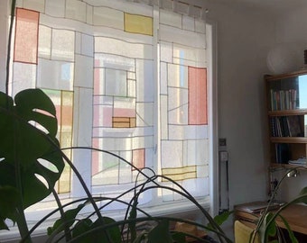 Jogakbo linen stained glass curtain (Pojagi /Bojagi)