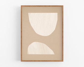 Abstract Object Giclee Print, Beige Contemporary Wall Art