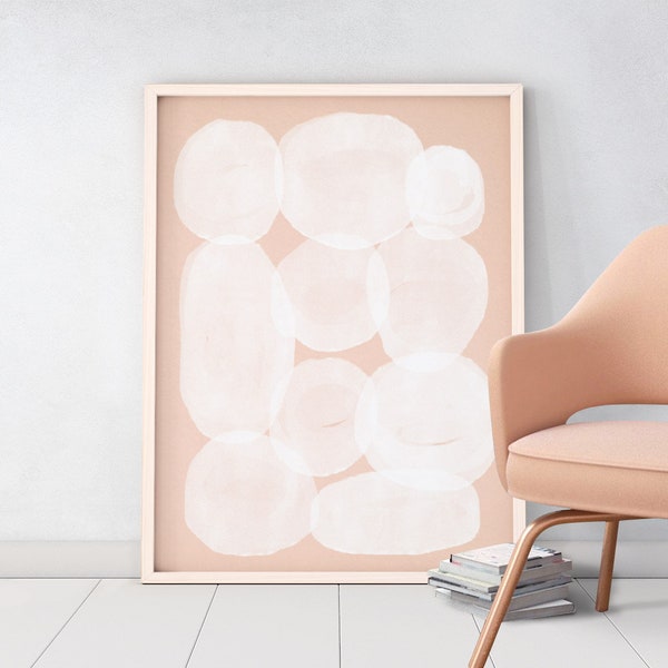 Blush pink abstract art, Downloadable print, Printable modern, Instant download pastel painting, Minimal contemporary nursery graphic poster