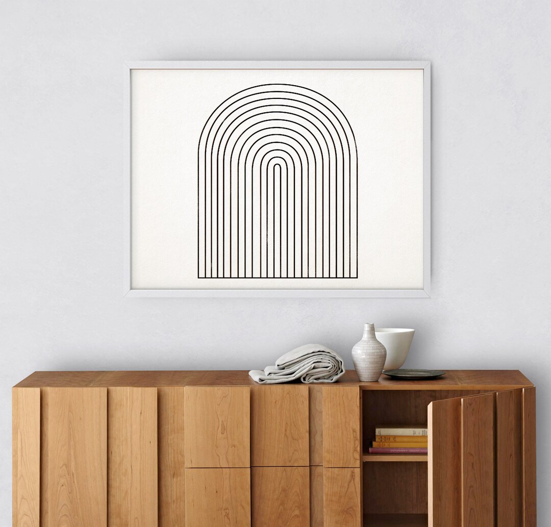 Printable Wall Art, Downloadable Print, Simple Lines Horizontal Artwork ...