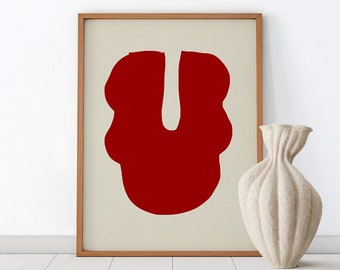 Printable Red Lines Wall Art Downloadable Print Modern | Etsy