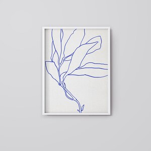 Botanical illustration printable wall art, Downloadable poster, Flower one line drawing, Minimalist contemporary print, living room decor image 5