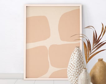 Abstract neutral art, Downloadable print, Printable modern, Abstract mid-century painting, Minimal contemporary, Blush pink pastel color
