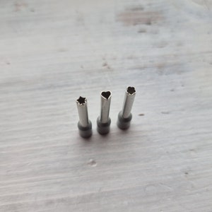 Set of tiny metal cutters, 3 types - heart, flower, star, Ø ≈ 3 mm, miniature cutters for polymer clay, jewelry, ornaments + storage box