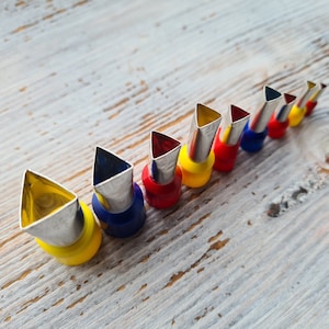 Set of metal cutters "Triangle", 4, 5 or 9 pcs., ≈ 0.55-0.11 inch (1.4cm - 0.3cm), Tools for sugar paste, metal clay, miniatures