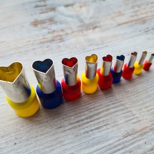 Set of metal cutters "Hearts", 4, 5 or 9 pcs., ≈ 0.55-0.11 inch (1.4cm - 0.3cm), Tools for sugar paste, metal clay, miniatures