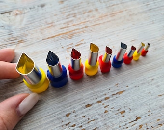 Set of metal cutters "Drops", 4, 5 or 9 pcs., ≈ 0.55-0.11 inch (1.4cm - 0.3cm), Tools for sugar paste, metal clay, miniatures