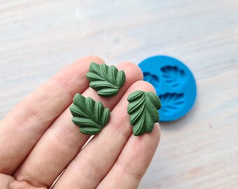 Silicone mold of Leaves, 3 pcs., ~ 1.5*2 cm, Modeling tool for accessories, jewelry, home decor, Shape for all types of polymer clay