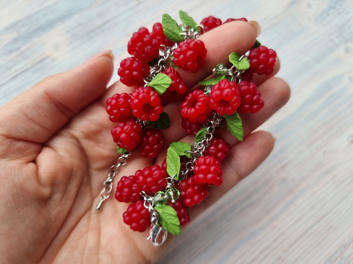 Raspberry Bracelet Berry Bracelet Summer Bracelet Jewelry Etsy