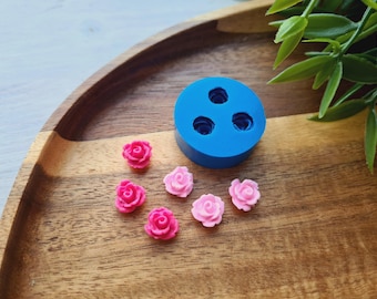 Silicone mold of Rose, style 3, small, 3 elements, ~ Ø 0.9 cm, H:0.6 cm, Modeling tool for accessories, jewelry,decor,Shape for polymer clay