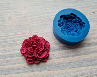 Silicone mold of Carnation, ~ Ø 3 cm, Modeling tool for accessories, jewelry and home decor, Shape for all types of polymer clay