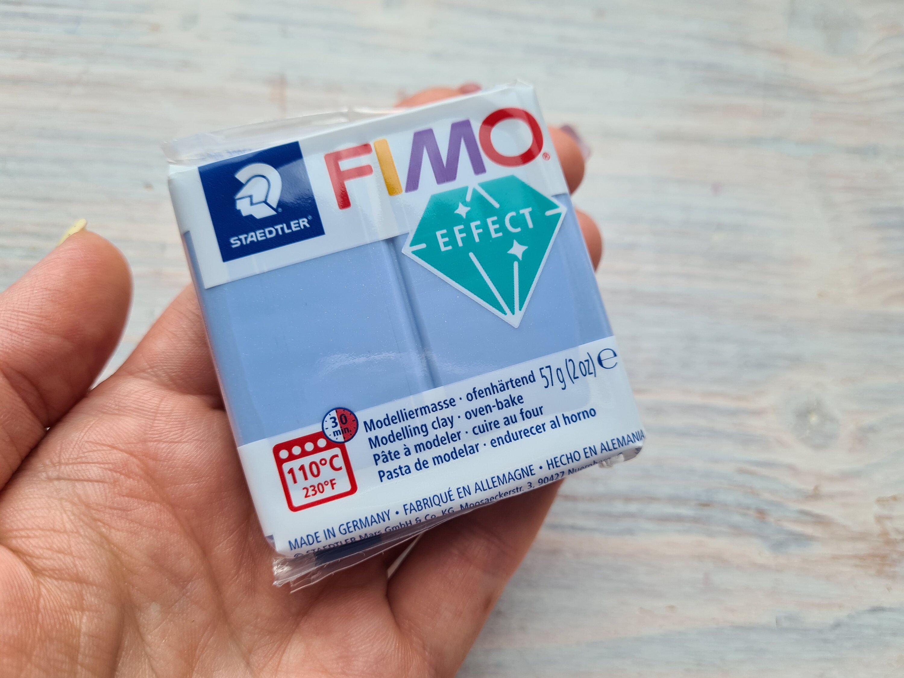 FIMO Effect oven-bake polymer clay, blue ice quartz (gemstone), Nr. 306, 57  gr