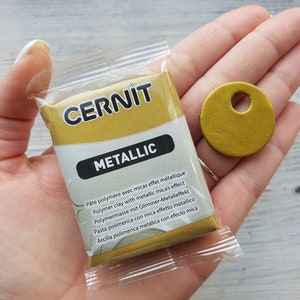 CERNIT Metallic serie polymer clay, antique gold, Nr. 055, 56g (2oz), Oven-hardening polymer modeling clay