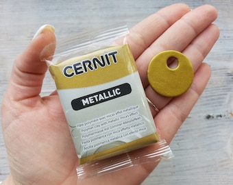 CERNIT Metallic polymer clay, antique gold, Nr. 055, 56g (2oz), Soft Modeling Clay for Jewelry, Miniatures & Sculpting