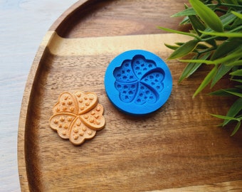 Silicone mold of Biscuit, style 6, flower, ~ Ø 3.2 cm, H:0.6 cm, Cookie Mold for Clay, Resin, Fake Food Crafts, DIY Dessert Mold