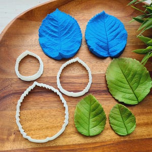Silicone veiner of Rose leaf, style 1, choose full set or individually