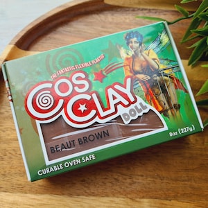 CosClay Doll Beaut Brown, 227g (8 oz), Modelling clay for making jewelry, accessories and home decor