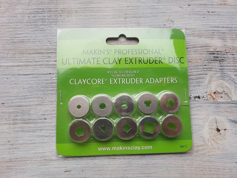 Forming and modeling tool for making textural details and design for all types of polymer clay 10 discs for Makin/'s clay extruder