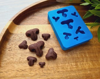 Silicone mold of Cat nose, style 2, 7 elements, ~ 0.5-1.9 cm, H:0.3-0.8 cm, Modeling tool for accessories,Shape for Fimo,Sculpey,Cernit clay