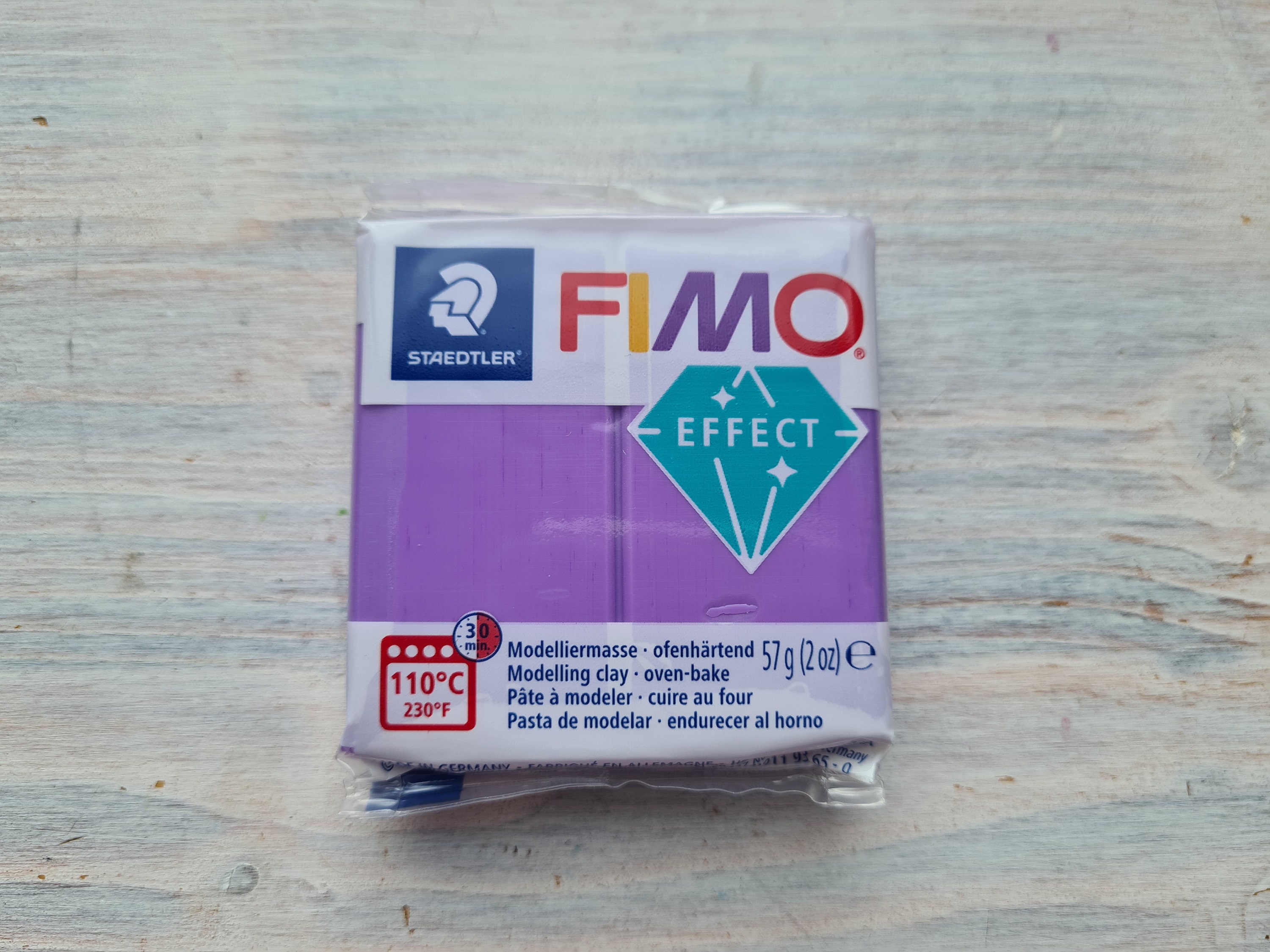 Fimo - Arcilla polimérica de efecto translúcido, 2 onzas, azul translúcido
