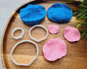 Silicone veiner of Rose petal texture, style 2, Flower Veiner, 3D Printed Clay Cutter, Plastic PLA, Flower Petals, Polymer Clay