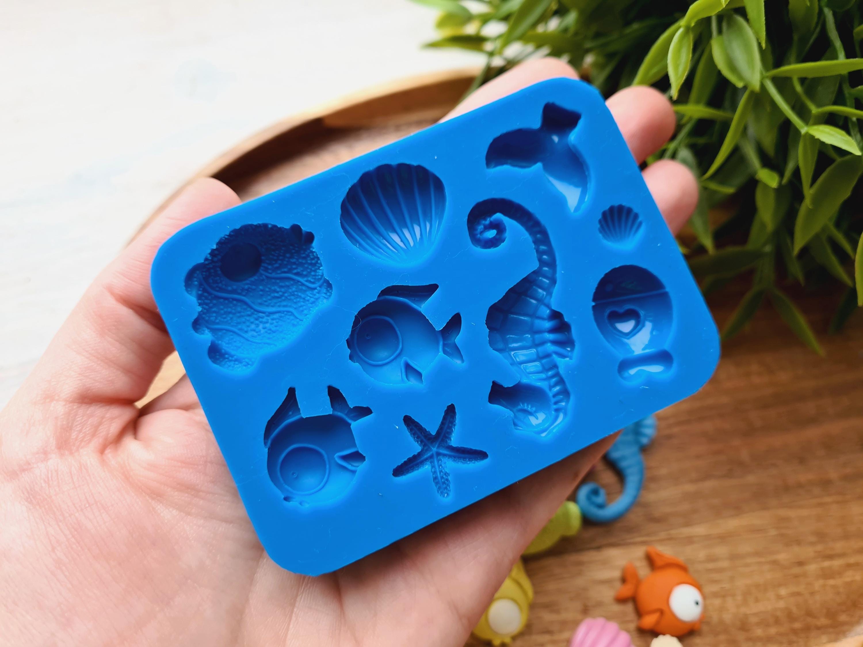 SEA LIFE品 Silicone Mold Sea Life Set, Style 2, 9 Elements, ~ 0.7-4.4