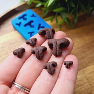 Silicone mold of Cat nose, style 2, 7 elements, ~ 0.5-1.9 cm, H:0.3-0.8 cm, Realistic Animal Nose Mold,Polymer Clay, Resin,Dolls,Teddy Bears image 2