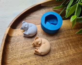 Silicone mold of Cat, style 2, ~ 2.6*2.7 cm, H:1.3 cm, Cute Kitty Animal Mold for Polymer Clay & Resin | Miniatures, Jewelry, Cake Decor
