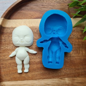 Silicone mold of Doll, ~ 4.3*7.4 cm, H:1.1 cm, Modeling tool for accessories, jewelry and home decor, Shape for polymer clay