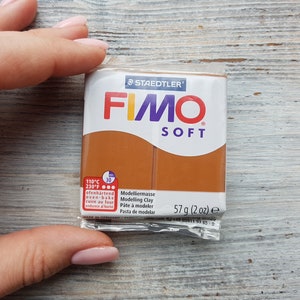 FIMO Soft serie polymer clay, caramel, Nr. 7, 57g 2oz, Oven-hardening polymer modeling clay, Basic Fimo Soft colors by STAEDTLER image 3