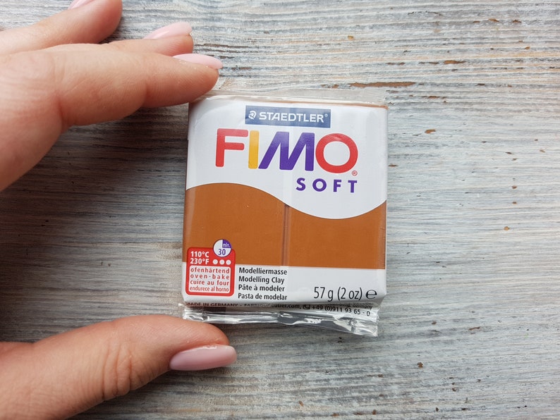 FIMO Soft serie polymer clay, caramel, Nr. 7, 57g 2oz, Oven-hardening polymer modeling clay, Basic Fimo Soft colors by STAEDTLER image 3