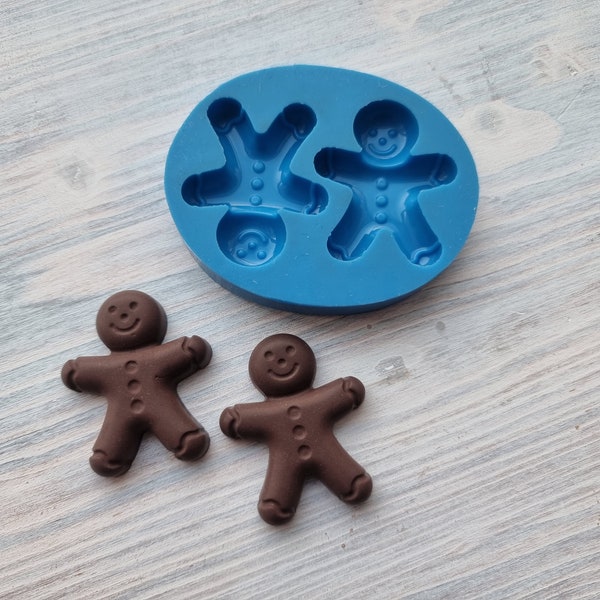 Moule en silicone Biscuit en pain d'épice, 2 pcs, 4,5 x 3,5 cm, Outil de modélisation pour accessoires, Forme pour pâte Fimo, Sculpey, Pardo, Cernit