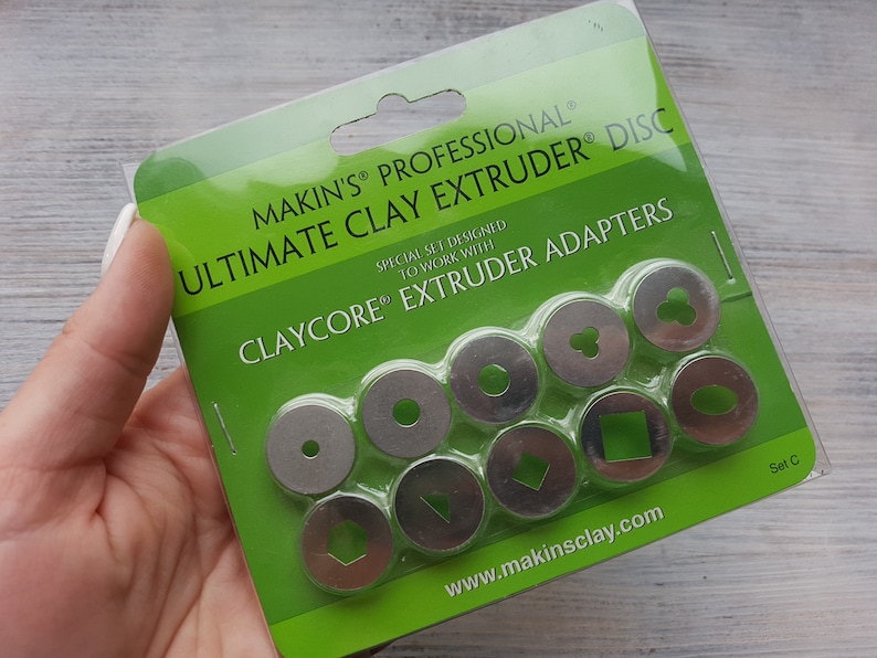 Forming and modeling tool for making textural details and design for all types of polymer clay 10 discs for Makin/'s clay extruder