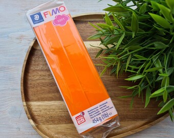 FIMO Soft, tangerine, Nr. 42, 454g (1lb), Big Pack, Oven-Bake Modeling Clay, Jewelry, DIY Crafts, Sculpting, Beginners, Miniatures, Decor