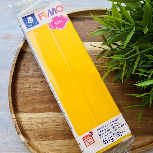 FIMO Soft, tournesol, Réf. 16, 454 g (1 lb), gros paquet, pâte polymère durcissant au four, STAEDTLER