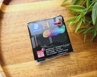 FIMO Professional, black, Nr. 9, 57g (2oz), Oven-Bake Modeling Clay, Artists, Firm Texture, Sculpting, Jewelry, STAEDTLER Clay