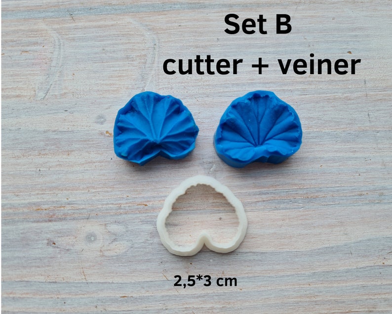 Silicone veiner of Geranium leaf, Set A, Set B or Set C, choose full set or individually Set B