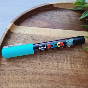 UNI Posca PC-1 M, verde agua (P6), Marcador a base de agua, Marcador de color para diversas superficies