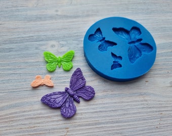 Moule en silicone représentant des papillons, 3 pièces, ~ 1,8-4 cm, Outil de modélisation pour accessoires, bijoux et décoration d'intérieur, Forme pour tous les types de pâte polymère