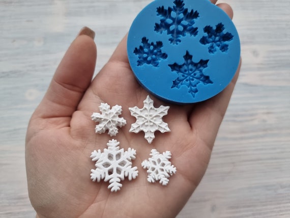 Silicone Mold of Snowflakes, 4 Pcs., 1.8-2.5 Cm, Modeling Tool for  Accessories, Jewelry and Home Decor, Shape for Polymer Clay 