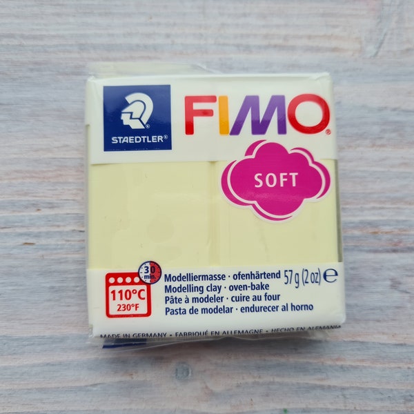 FIMO Soft Pastel serie polymer clay, vanilla (pastel), Nr. 105, 57g (2oz), Oven-hardening polymer modeling clay,Pastel colors by STAEDTLER