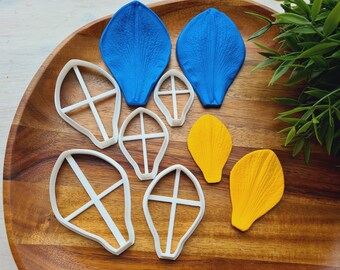 Silicone veiner of Lily petal texture, style 2, Flower Veiner, 3D Printed Cutters, Plastic PLA, Polymer Clay, Earrings, Floral Jewelry Tools