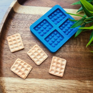 Silicone molds of Waffle, style 14, 4 elements, ~ 1.7*2.2 cm, H:0.3 cm, Modeling tool for accessories, jewelry, decor, resin, soap, candy
