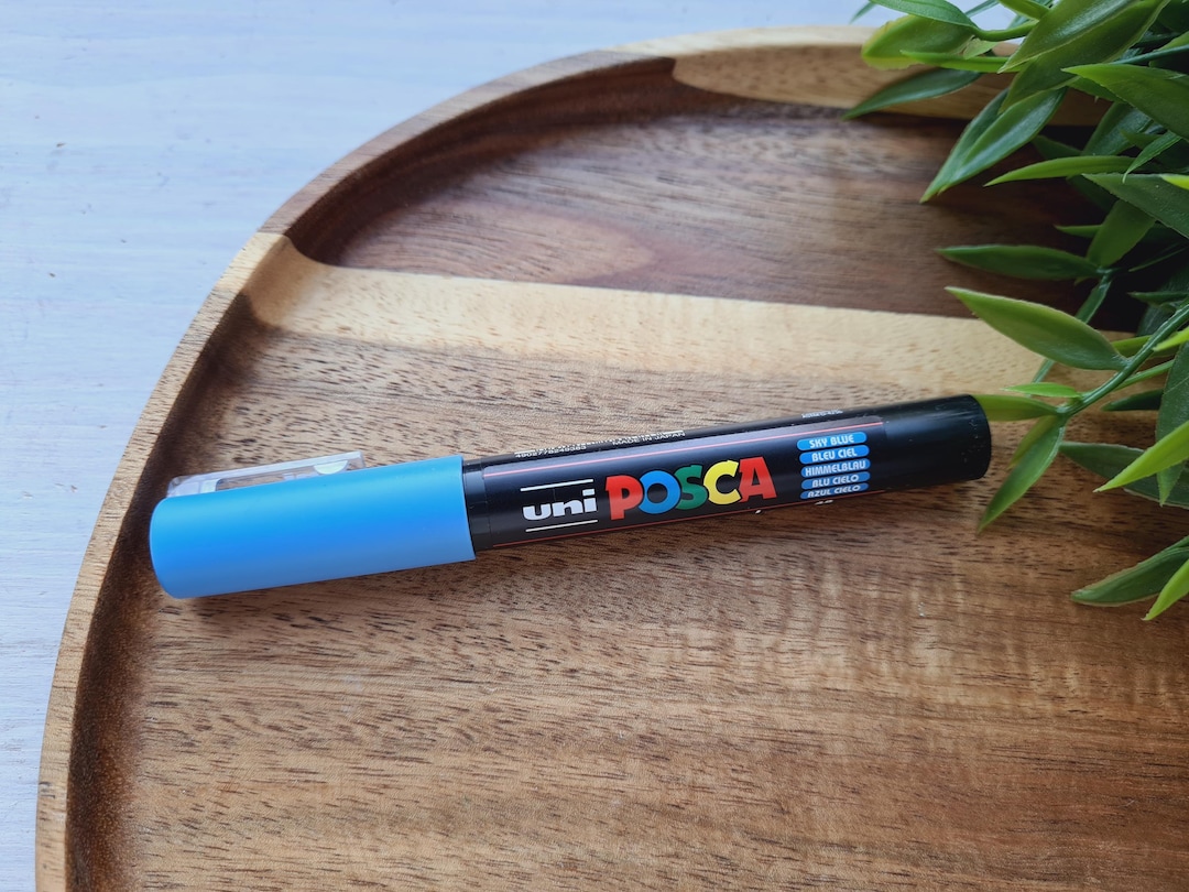 UNI Posca PC-1M, Sky Blue (48), Water-based Marker, Color Marker for ...